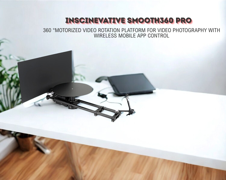 360 °MOTORIZED VIDEO ROTATION PLATFORM FOR VIDEO PHOTOGRAPHY WITH WIRELESS MOBILE APP CONTROL