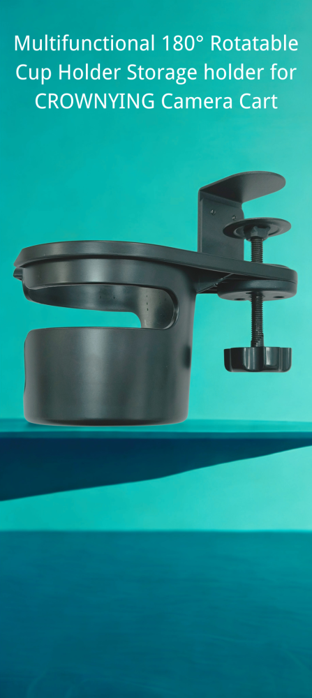 Multifunctional 180° Rotatable Cup Holder Storage holder for CROWNYING Camera Cart