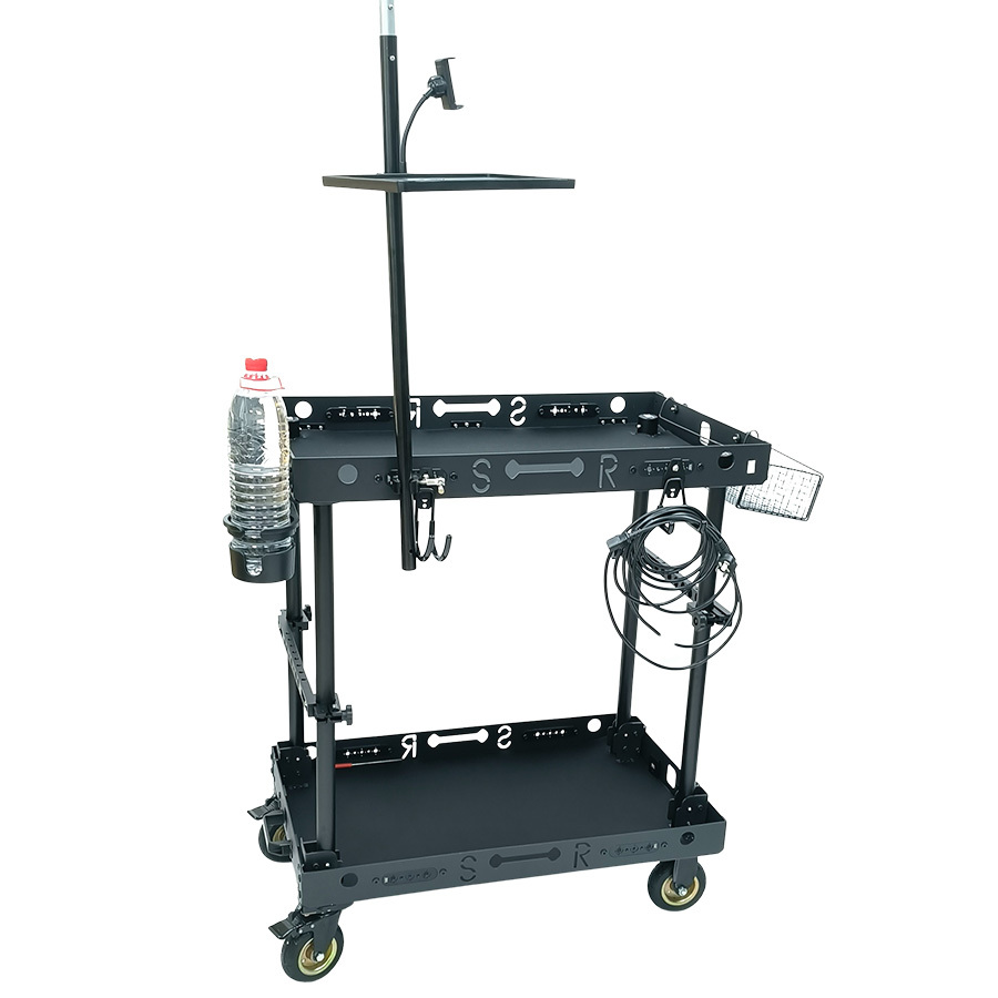 150KG payload compact lightweight portable convenient quick-release cine video production camera cart with croosbars