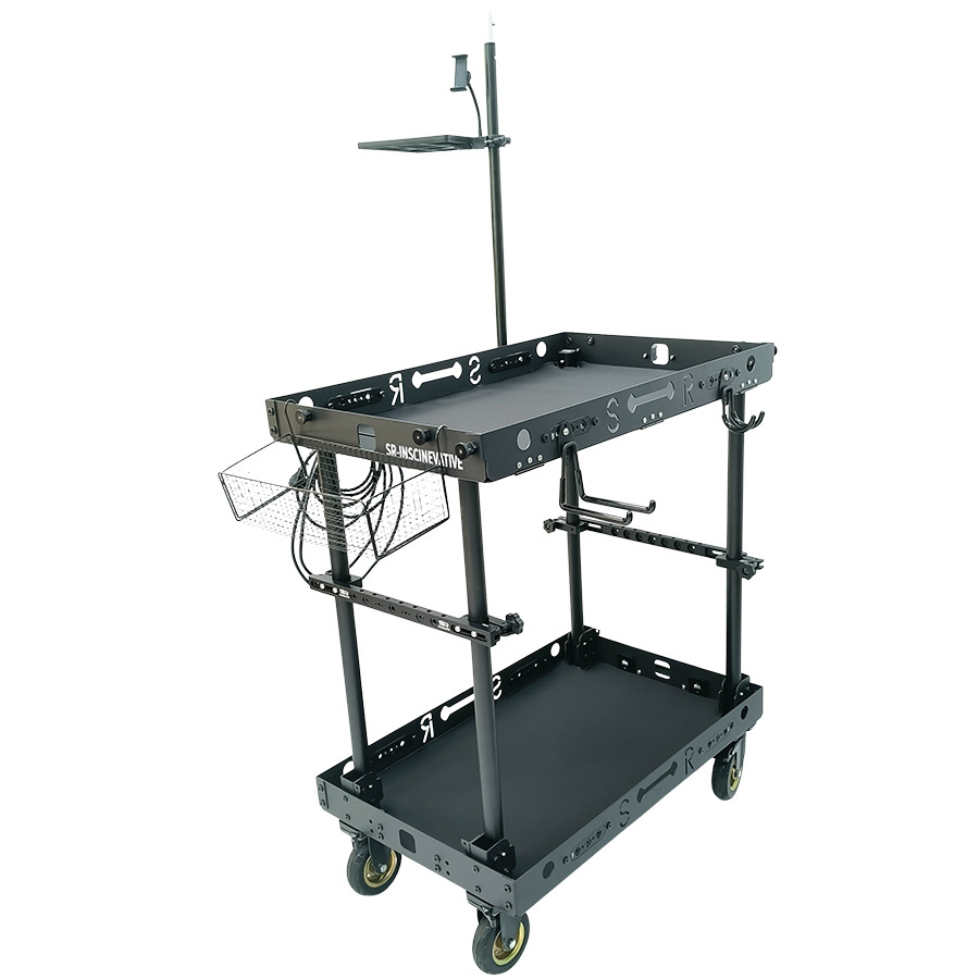 150KG payload compact lightweight portable convenient quick-release cine video production camera cart with croosbars