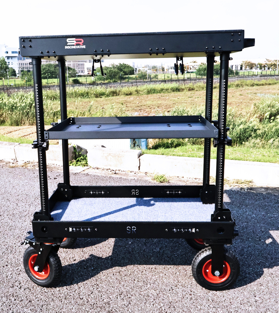 CROWNYING-X New 180KG payload Upgraded  version of CROWNING Camera Cart with 6 inches inflation tires and pushing handle one pair