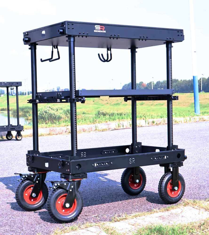 CROWNYING-X New 180KG payload Upgraded  version of CROWNING Camera Cart with 6 inches inflation tires and pushing handle one pair
