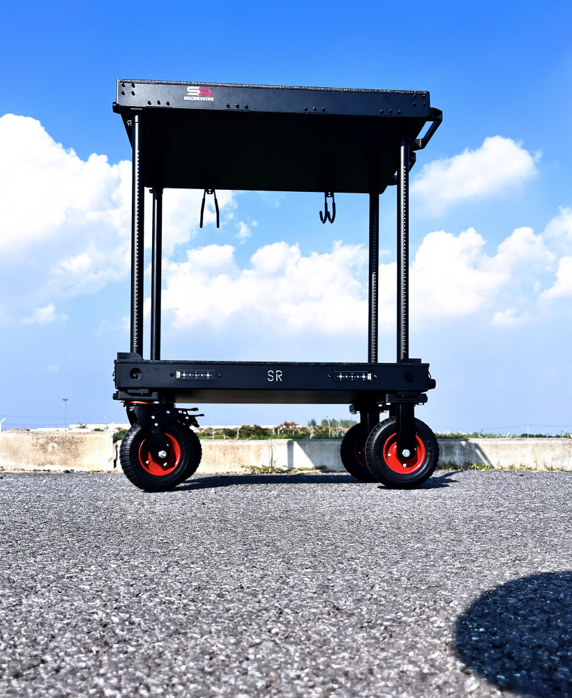 CROWNYING-X New 180KG payload Upgraded  version of CROWNING Camera Cart with 6 inches inflation tires and pushing handle one pair