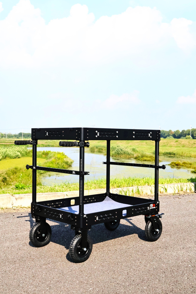 Ready Stock！！! NEW 200KG payload compact collapsible lightweight portable quick-release cine video production camera cart with 8 inches wheels