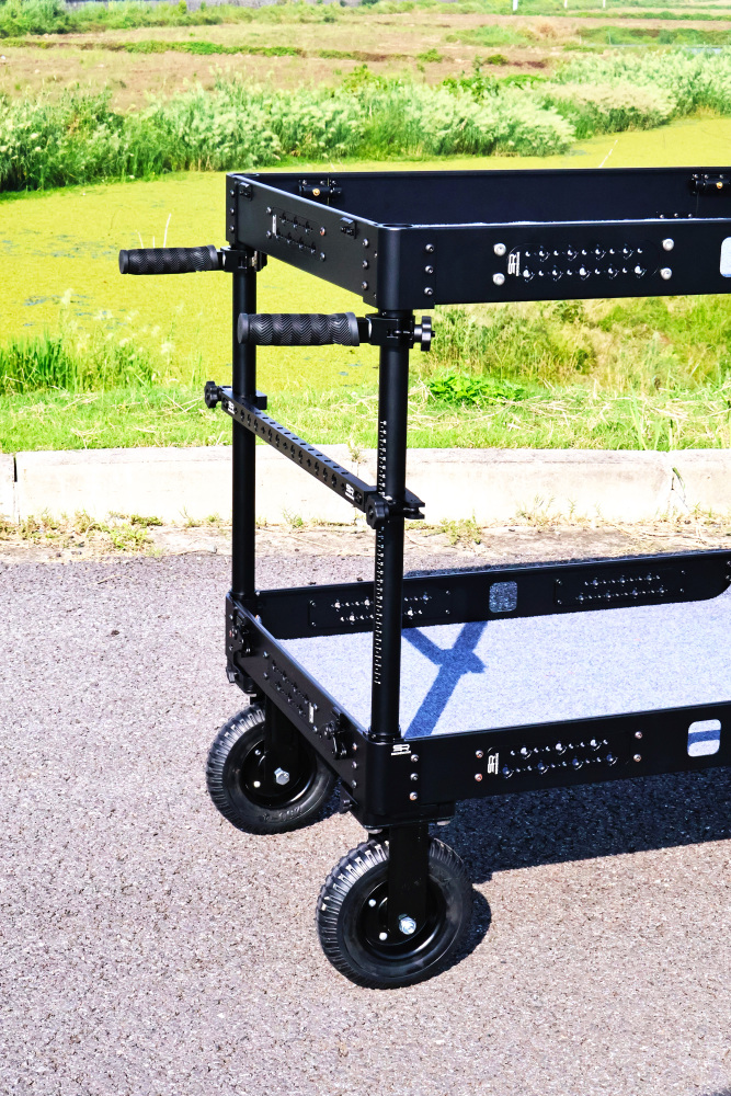 Ready Stock！！ NEW 200KG payload compact collapsible lightweight portable quick-release cine video production camera cart with 8 inches wheels