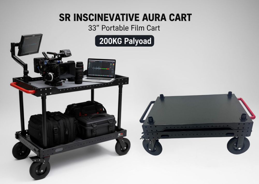 SR INSCINEVATIVE AURA CART  33" 200KG payload collapsible portable film cart, camera cart mobile workstation