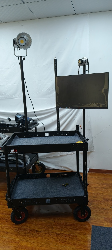 SR INSCINEVATIVE φ 28-32 two secotor adjustable lighting pole for monitor and Crownying Series Camera Carts