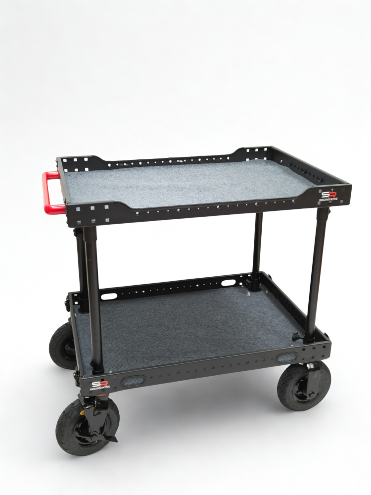 SR INSCINEVATIVE AURA CART PRO  33" 200KG payload collapsible portable film cart with 8 inches pneumatic inflatable wheels , camera cart mobile workstation