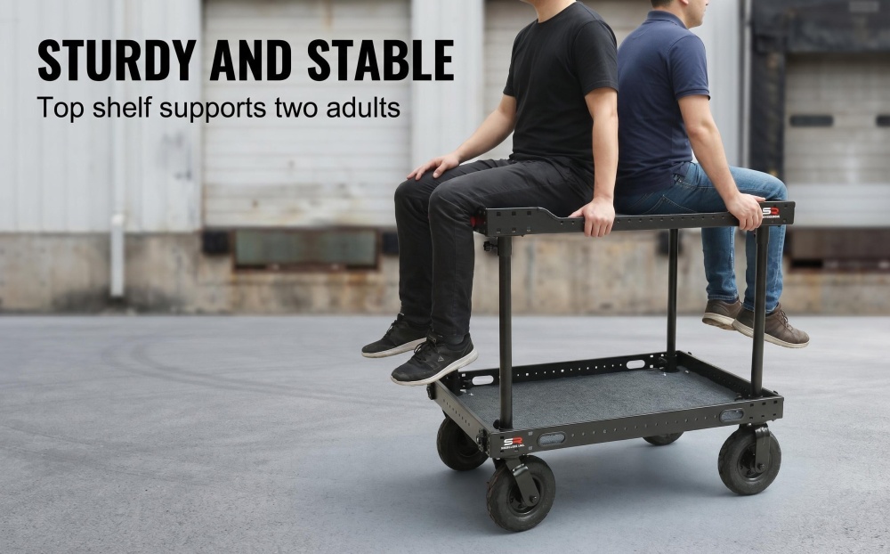 SR INSCINEVATIVE AURA CART PRO  33" 200KG payload collapsible portable film cart with 8 inches pneumatic inflatable wheels , camera cart mobile workstation