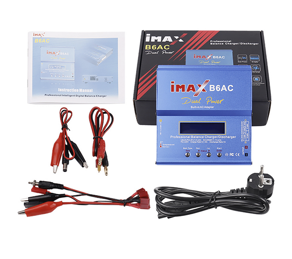 IMAX B6AC 80W Smart Lithium Battery Charger Multi-Function Balance Charger for Aircraft Car Ship Models Drones UAV Accessories