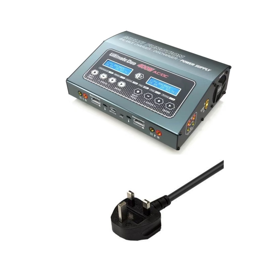 D400 Ultimate 400W AC 150 Watts DC Balance Charger Discharger Twin-Channel Power Supply for 1-7S Lithium Battery UAV Helicopter