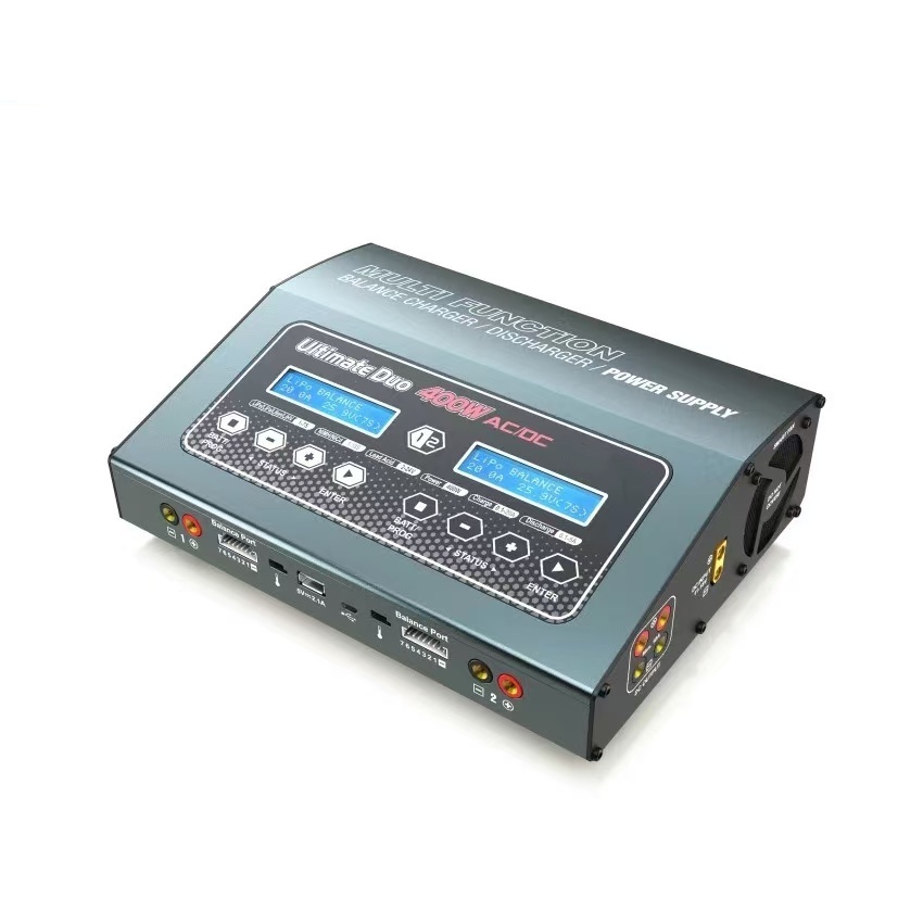 D400 Ultimate 400W AC 150 Watts DC Balance Charger Discharger Twin-Channel Power Supply for 1-7S Lithium Battery UAV Helicopter