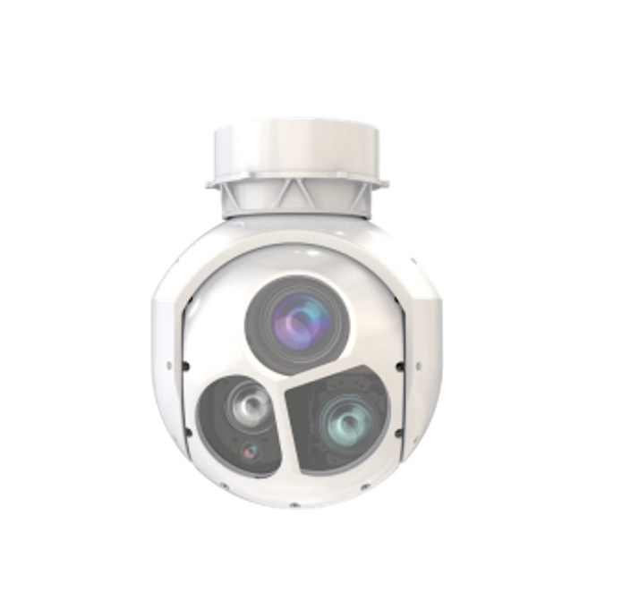 GBE-235T AI Tracking Locking GPS Optical Zoom TV Camera Mid-wave Cooled IR Component LRF Two-Axis Three Sensor Triple Pod Drone Camera