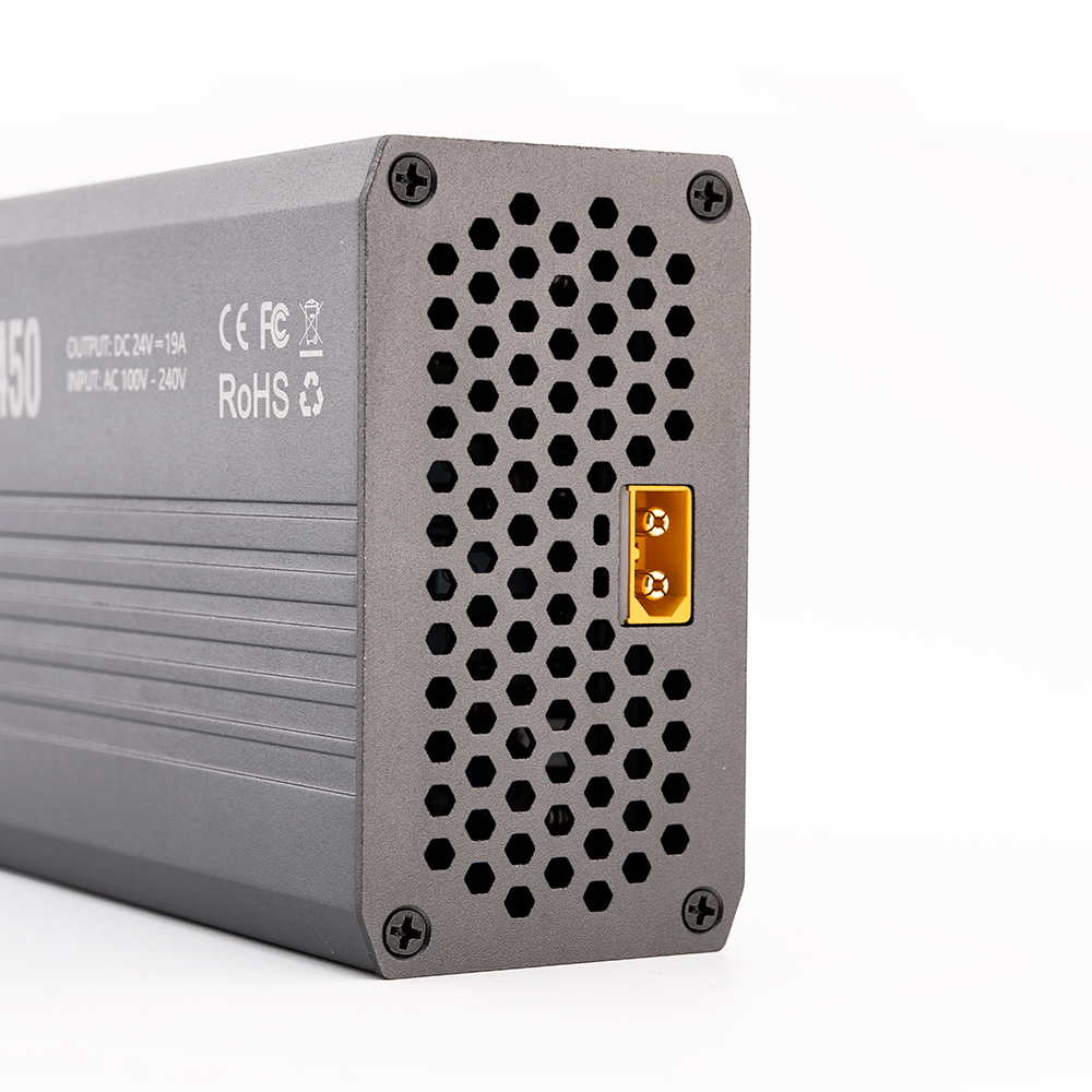 ToolkitRC ADP450 High Power Adapter 450W Output 24V19A AC Input 100V-240V XT60 Male Port M8P M8D M9 Charger Protection Plastic