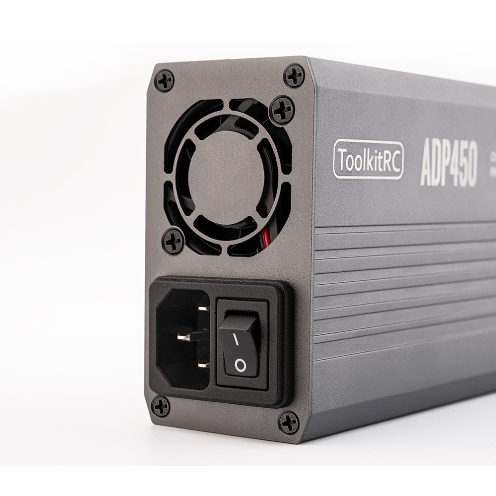 ToolkitRC ADP450 High Power Adapter 450W Output 24V19A AC Input 100V-240V XT60 Male Port M8P M8D M9 Charger Protection Plastic