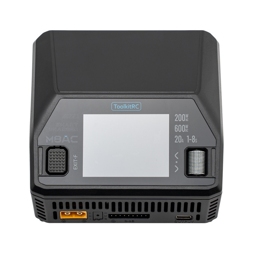 M8AC Mini Charger Toolkitrc Multifunctional 65W 8S Fast 20A Lipo Drone Battery Charger New AC 200W DC 600W 20A Model Protection