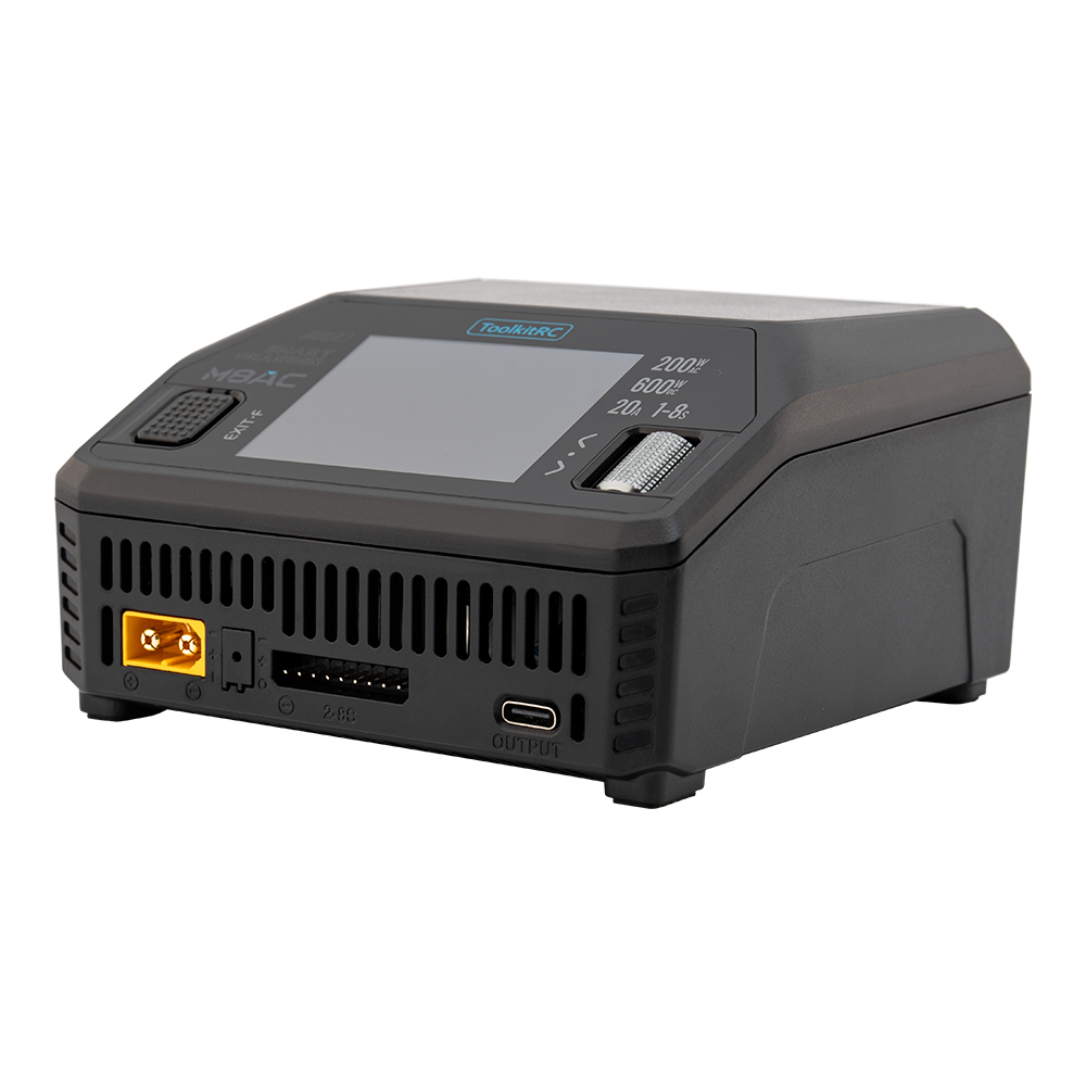 M8AC Mini Charger Toolkitrc Multifunctional 65W 8S Fast 20A Lipo Drone Battery Charger New AC 200W DC 600W 20A Model Protection