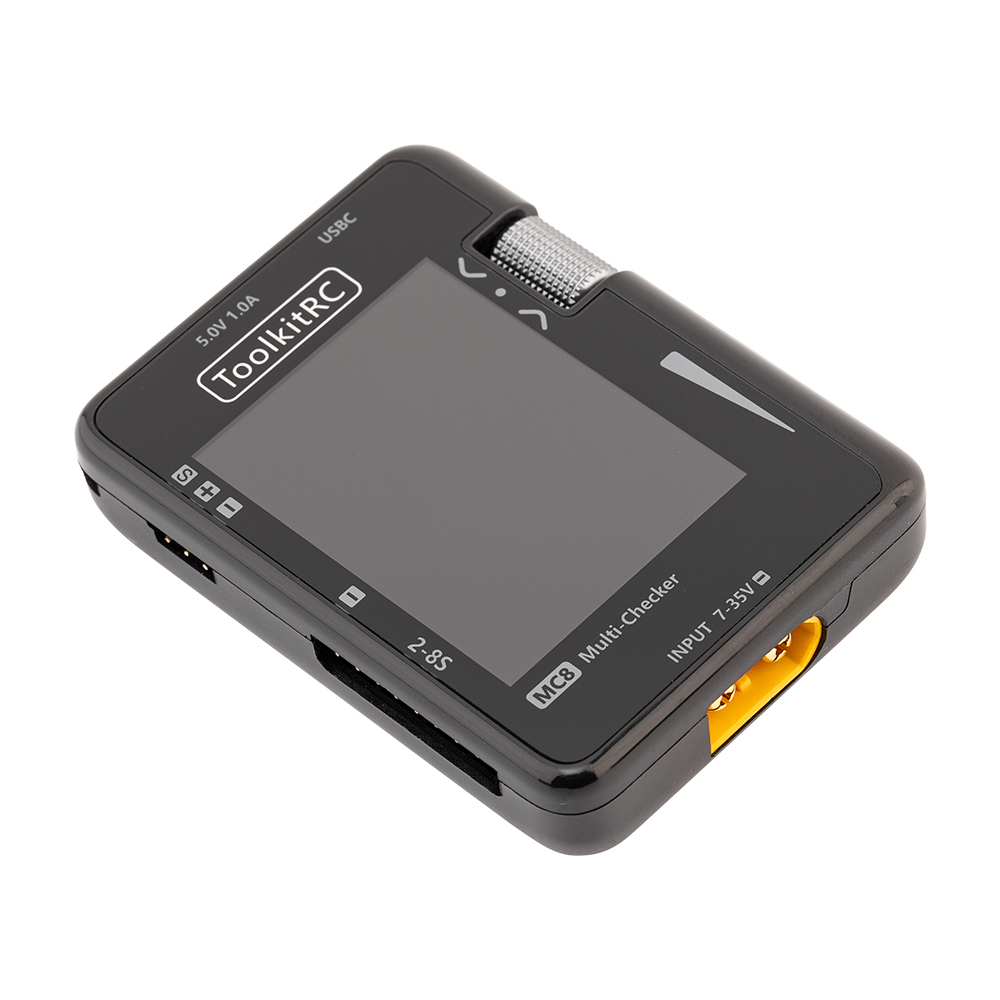 ToolkitRC MC8 Mini USB-C Fast Charging 32-Bit Servo Tester PPM SBUS Drones Multi-Tool Cell Battery Checker Plastic Mini USB-C