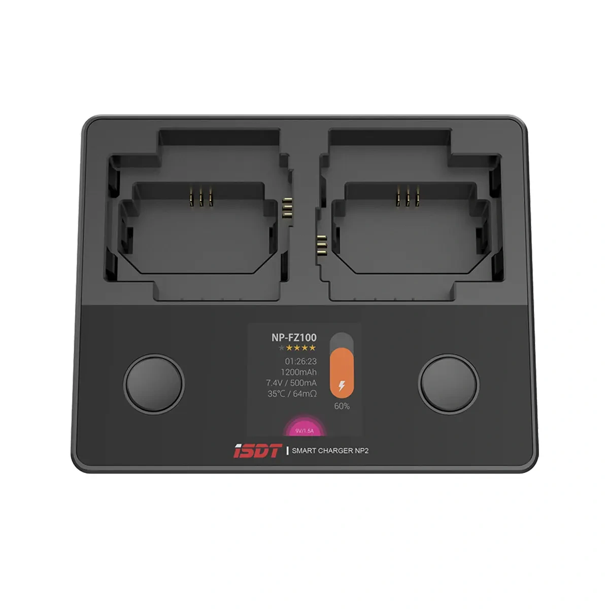 ISDT NP2 for Sony Camera Battery Charger 90 Minutes Full Charge 25W Max Type-C Input Compatible for Sony A9 Cyber-Shot DSC-RX100