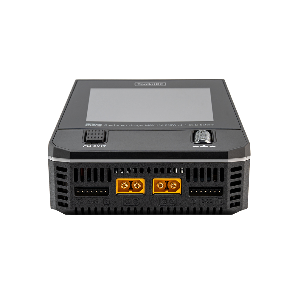 ToolkitRC Q6AC Charger for Drones Accessories 4CH Output 400W AC 1000W DC Built-in 65W USB A/TYPEC LiPo 1-6S NiMH 1-16S PB 1-10S