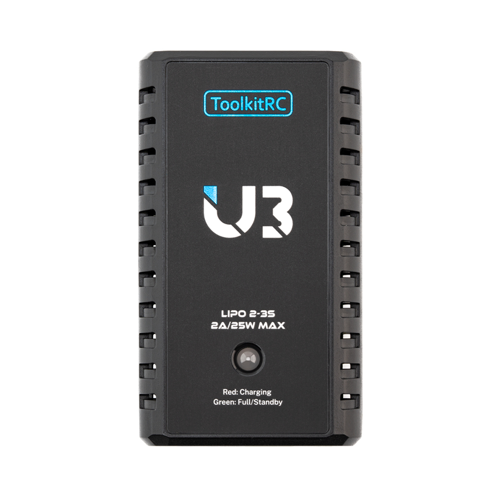 Toolkitrc U3 USB-C Charger Smart Flight Controller Storage Plastic Metal for 2-3S & 4-8S 2A 25W Car Aircraft Drone Models Power