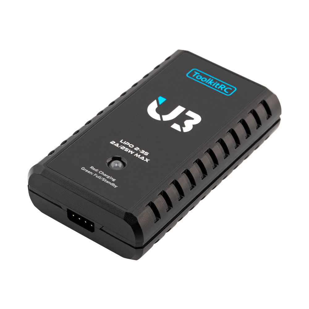 Toolkitrc U3 USB-C Charger Smart Flight Controller Storage Plastic Metal for 2-3S & 4-8S 2A 25W Car Aircraft Drone Models Power