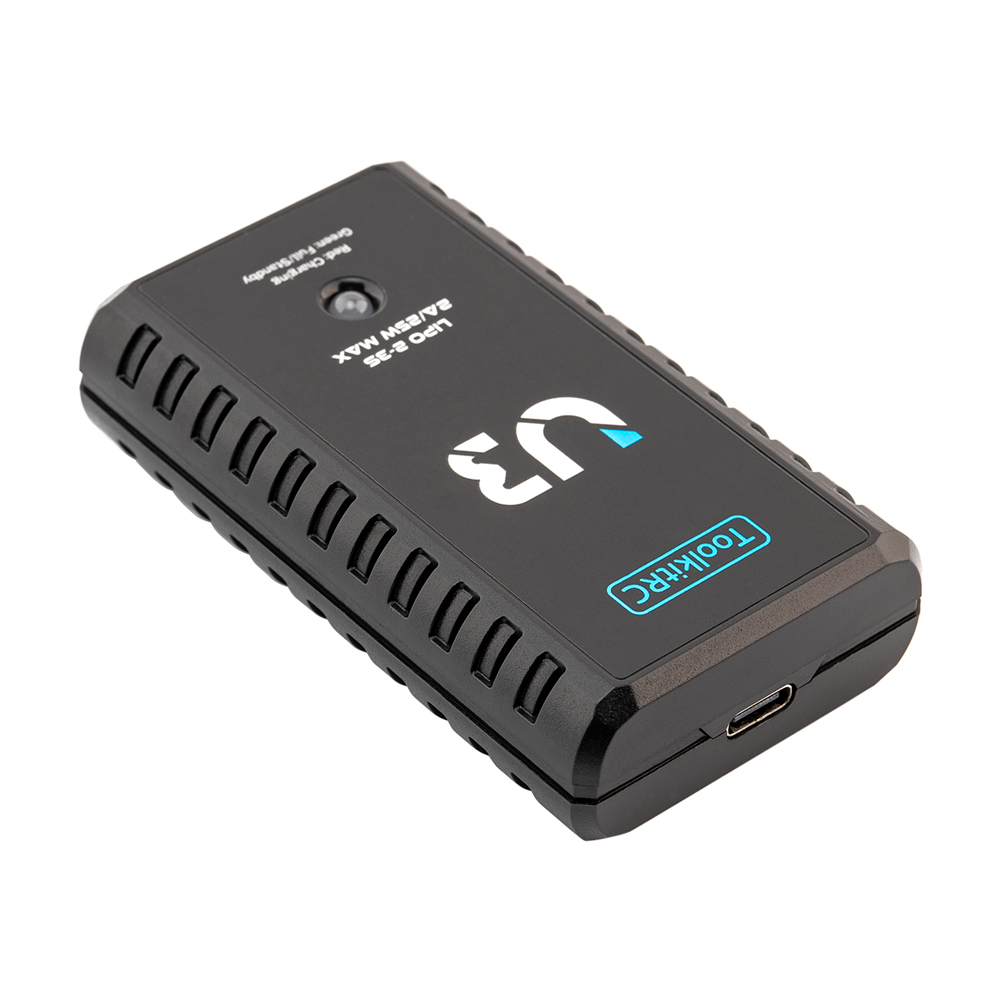 Toolkitrc U3 USB-C Charger Smart Flight Controller Storage Plastic Metal for 2-3S & 4-8S 2A 25W Car Aircraft Drone Models Power