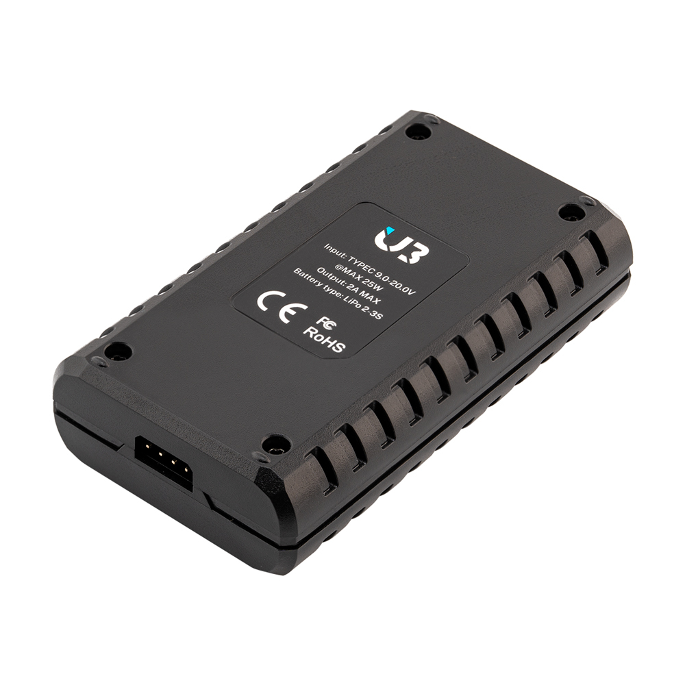 Toolkitrc U3 USB-C Charger Smart Flight Controller Storage Plastic Metal for 2-3S & 4-8S 2A 25W Car Aircraft Drone Models Power