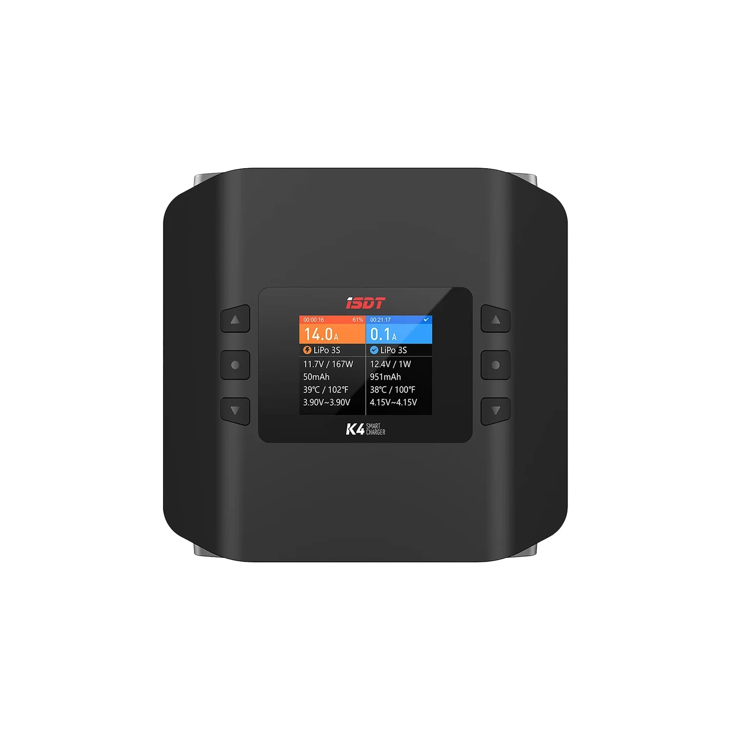 ISDT K4 Smart 1-8S Battery Charger AC 400W DC 600Wx2 Lipo Battery Balance Charger 60A Input for LiPo LiHv Pb NiMH Discharger