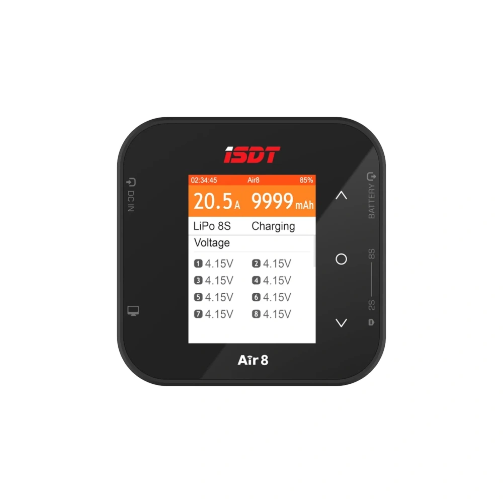 ISDT Air8 Smart Digital 500W DC 20A Battery Charger 1-8S LCD Display Balance Discharger for Li-Po Lipo Battery
