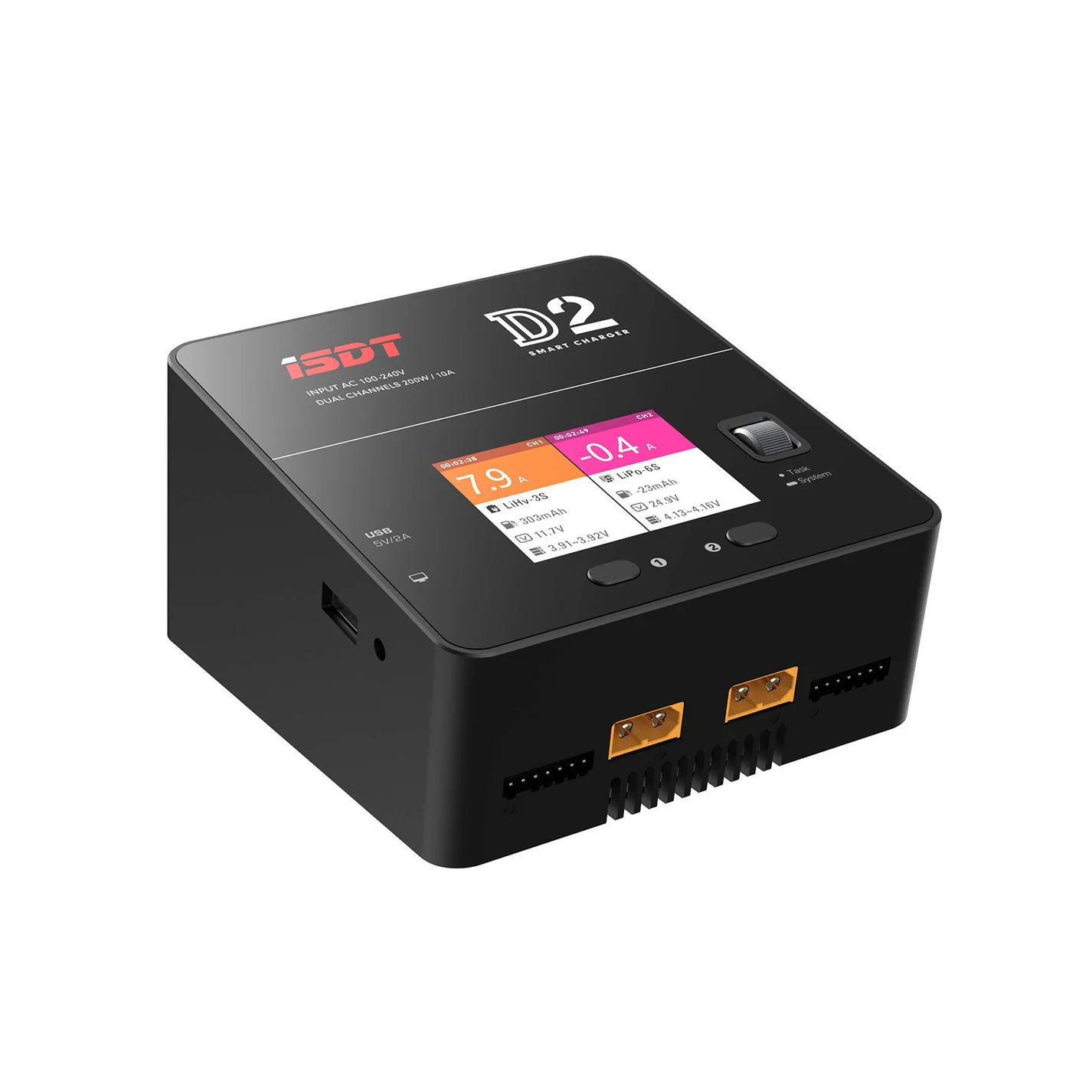 ISDT D2 Mark 2 200W 12A Dual Channel AC 1-6S Smart Battery Output ...