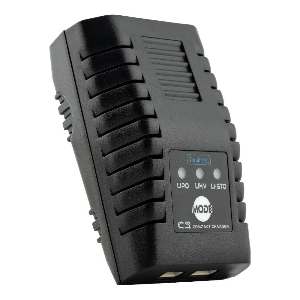 ToolkitRC C3 Compact AC Balance Charger for RC Models 2-3S Lipo LIHV One-Touch Storage Mode Plastic US EU PLUG