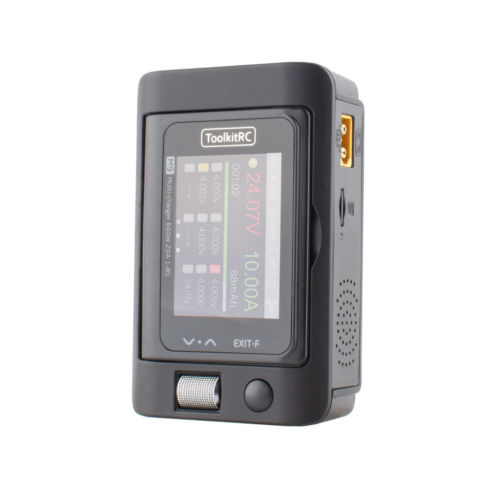 ToolkitRC M9 Multifunctional 600W DC Dual USB Fast Charging Battery Charger Plastic Voice Function 2S-8S Lipo LiHV Lion Drones