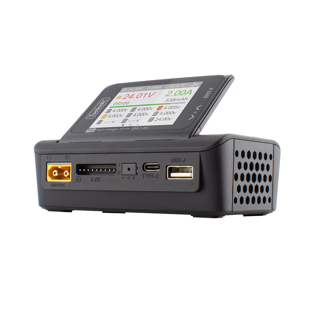 ToolkitRC M9 Multifunctional 600W DC Dual USB Fast Charging Battery Charger Plastic Voice Function 2S-8S Lipo LiHV Lion Drones
