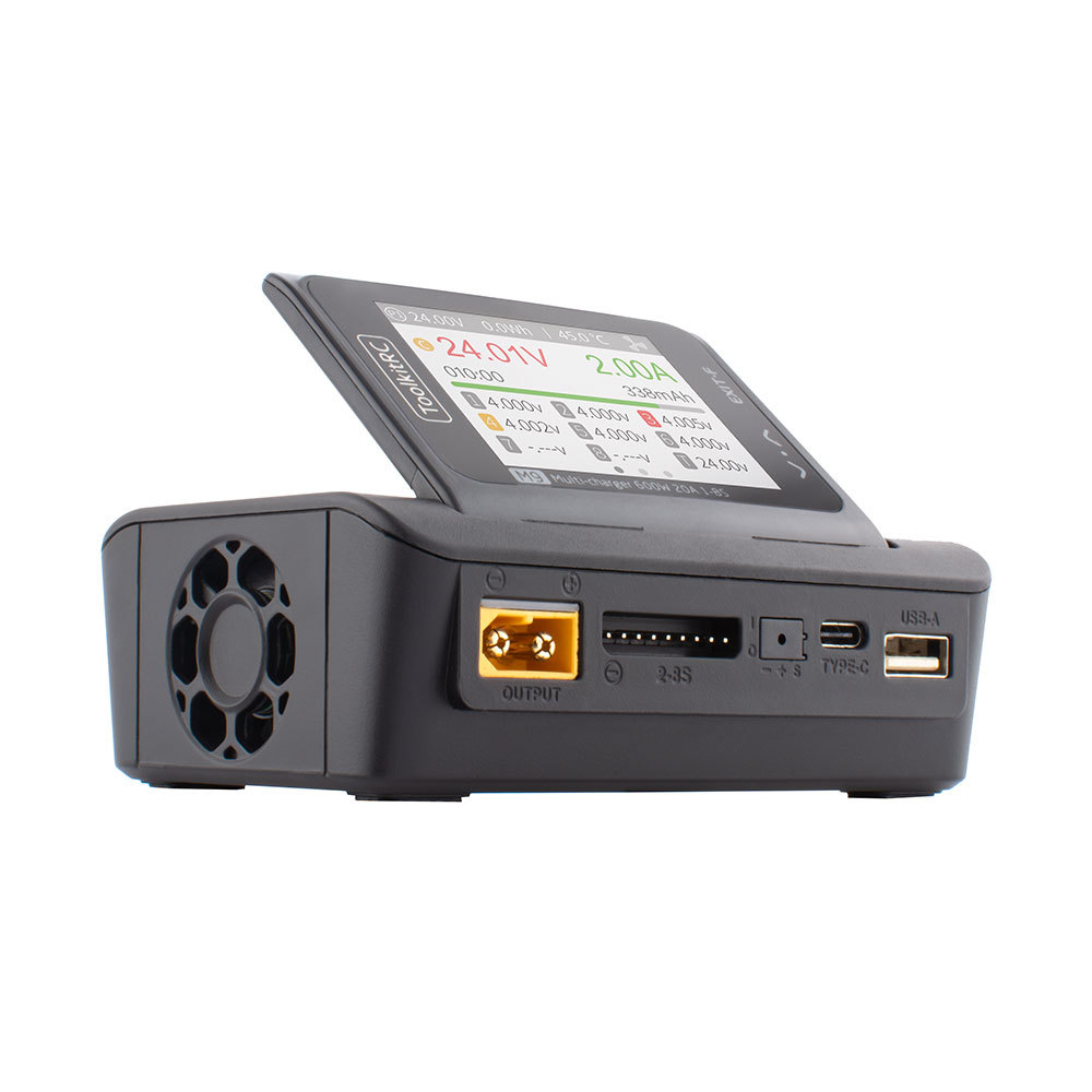 ToolkitRC M9 Multifunctional 600W DC Dual USB Fast Charging Battery Charger Plastic Voice Function 2S-8S Lipo LiHV Lion Drones