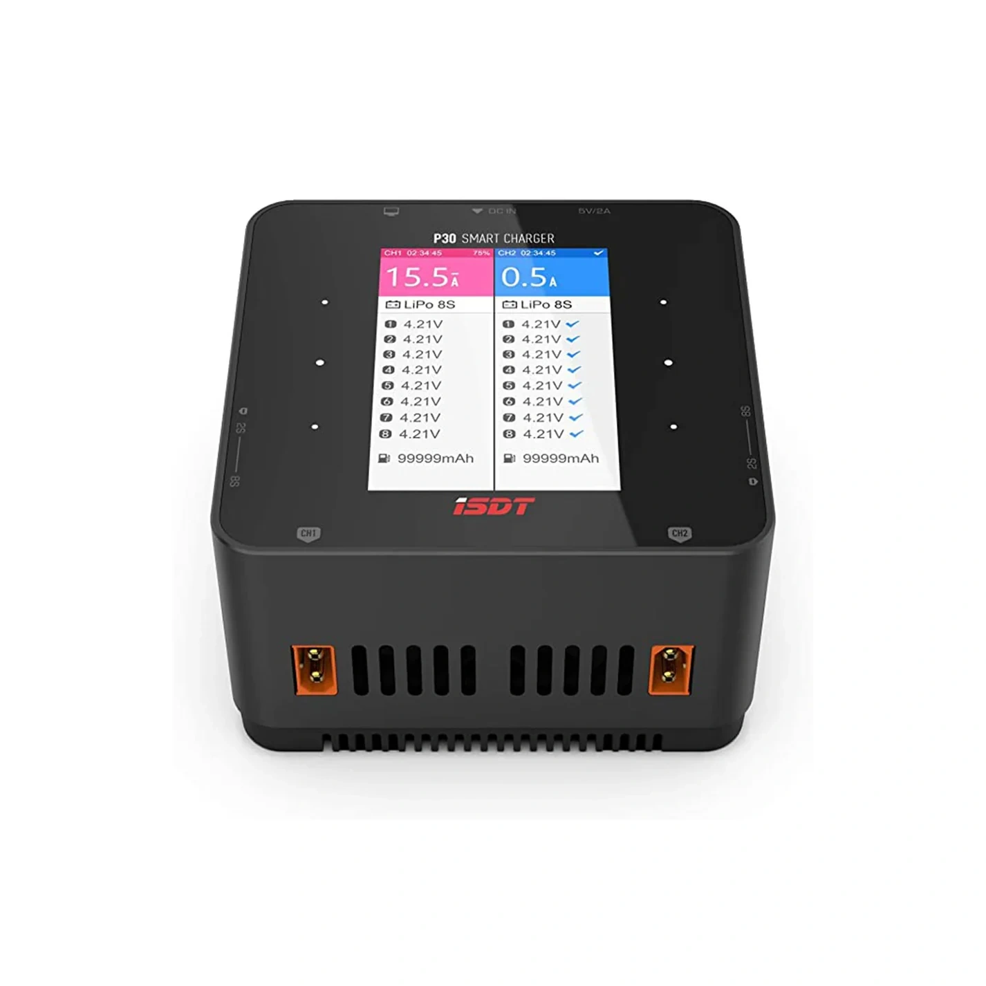 ISDT P30 X2 30AX2 Dual Channel for Bluetooth Charger Discharger 1-8S Li-ion Life NiCd NiMH Smart Battery Balance