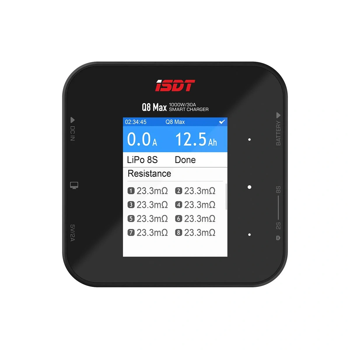 ISDT Q8 MAX Battgo Digital Smart Battery Charger/Discharger 30A 1000W DC 2-8S LCD Display Compatible Li-Po Li-Hv Li-Ion Li-Fe