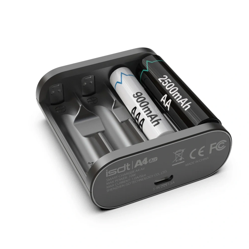 ISDT A4 AIR Smart Battery Charger Rechargeable AA AAA 10500 12500 NiMH NiCd Li-lon LiFePO4 for Bluetooth APP Connection