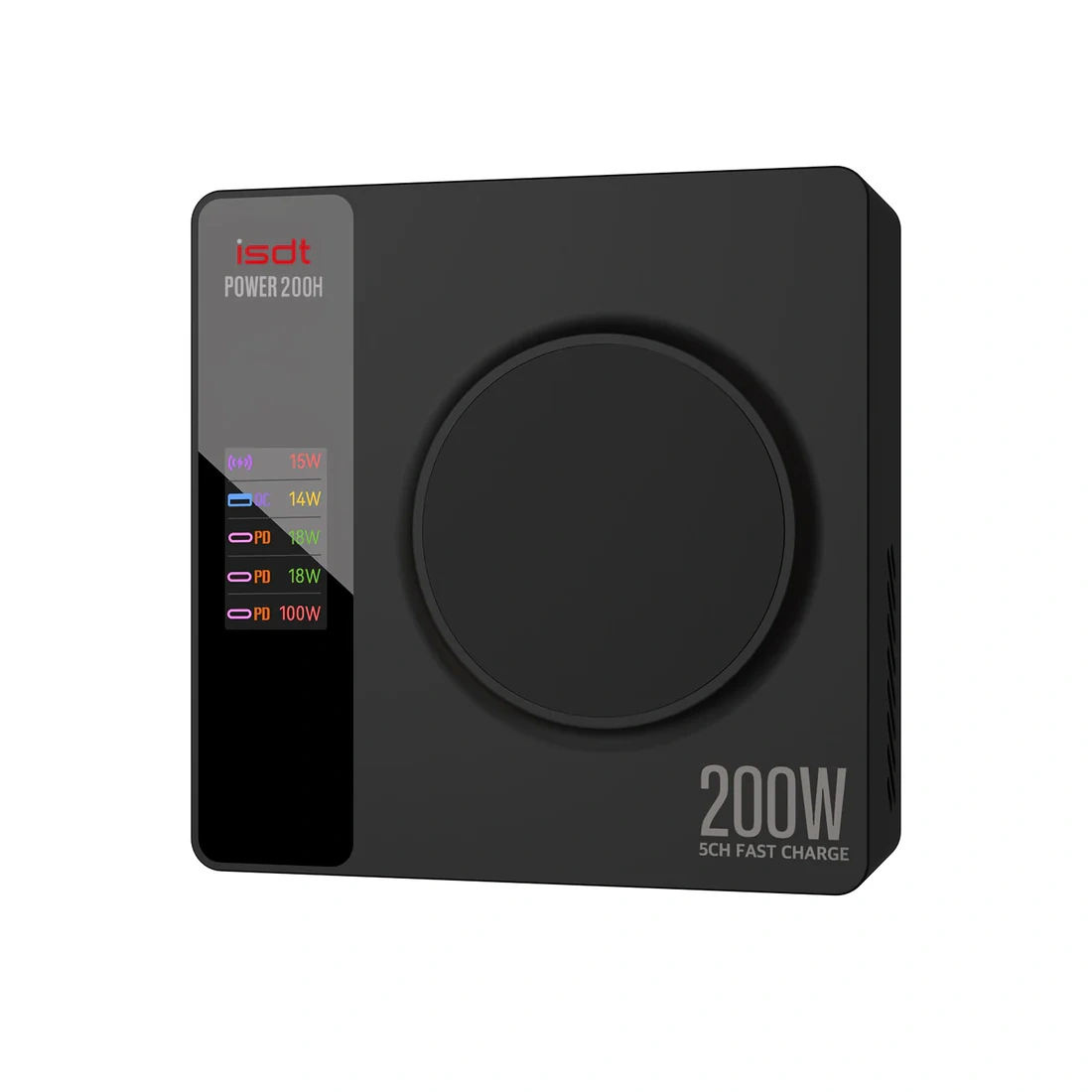 ISDT Power 200H 200W USB C Desktop Charging Station 4+1 Ports Charger PD 3.1 Compatible Pixel Magnetic Charging Adapter 5V/3A