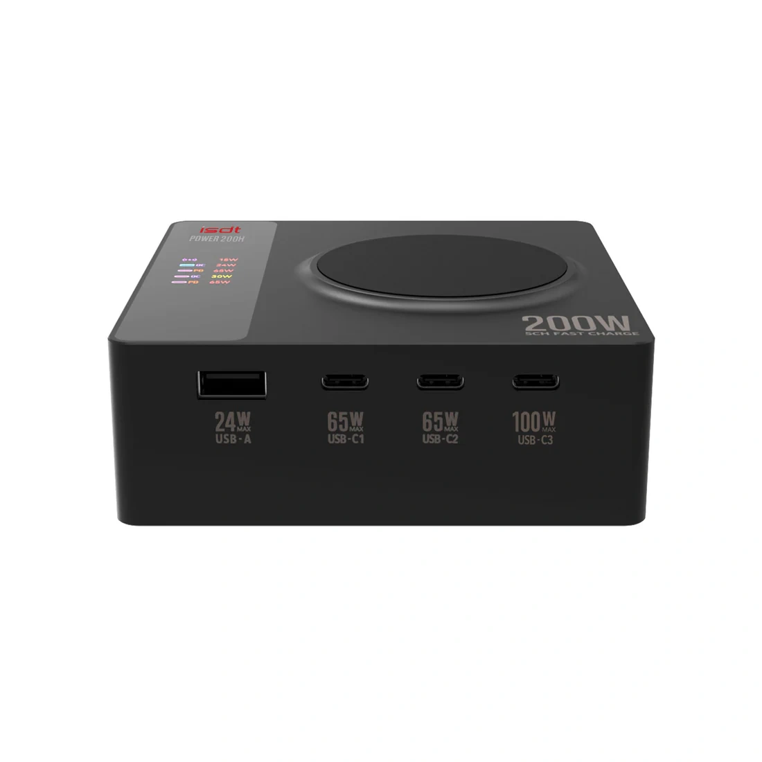 ISDT Power 200H 200W USB C Desktop Charging Station 4+1 Ports Charger PD 3.1 Compatible Pixel Magnetic Charging Adapter 5V/3A