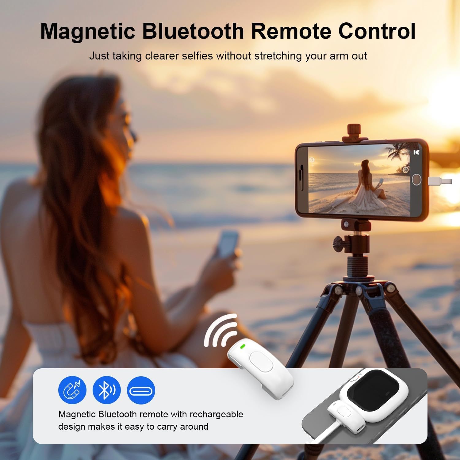 Mini Phone with Magnetic PC Screen Display Plug-and-Play Vlog Selfie Monitoring Rear Camera for Live TikTok Videos