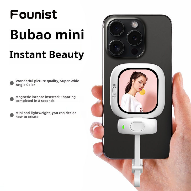 Mini Phone with Magnetic PC Screen Display Plug-and-Play Vlog Selfie Monitoring Rear Camera for Live TikTok Videos