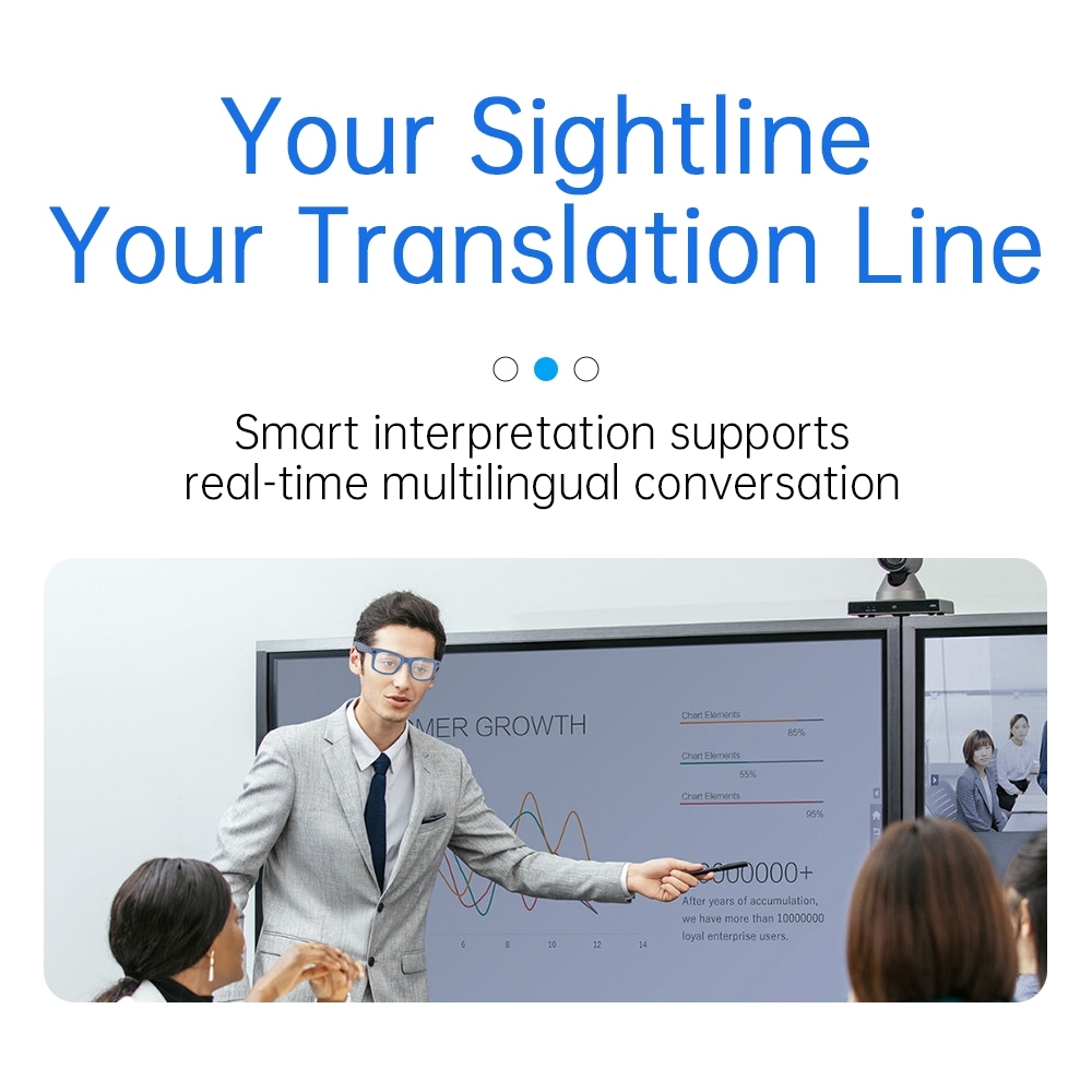 AIMB S2 AI Smart Glasses Camera Real Time Translation Wi-Fi Transmission Multi-Language 1080P HD Video Voice Recording Shooting