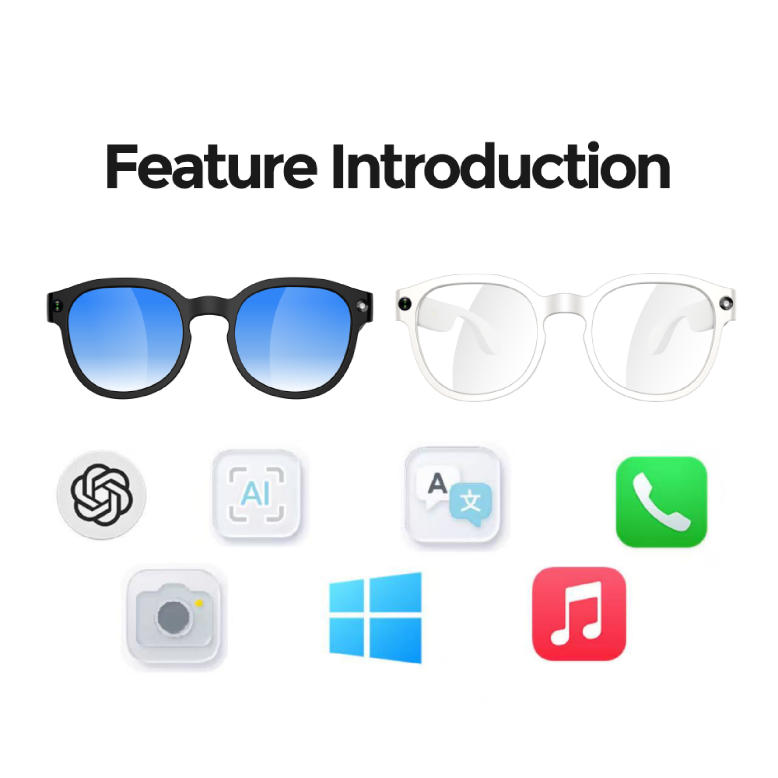 AIMB S1 AI Smart Glasses Camera Real Time Translation Multi-Language Video Voice Recording IP67 Waterproof 1080P HD Shooting