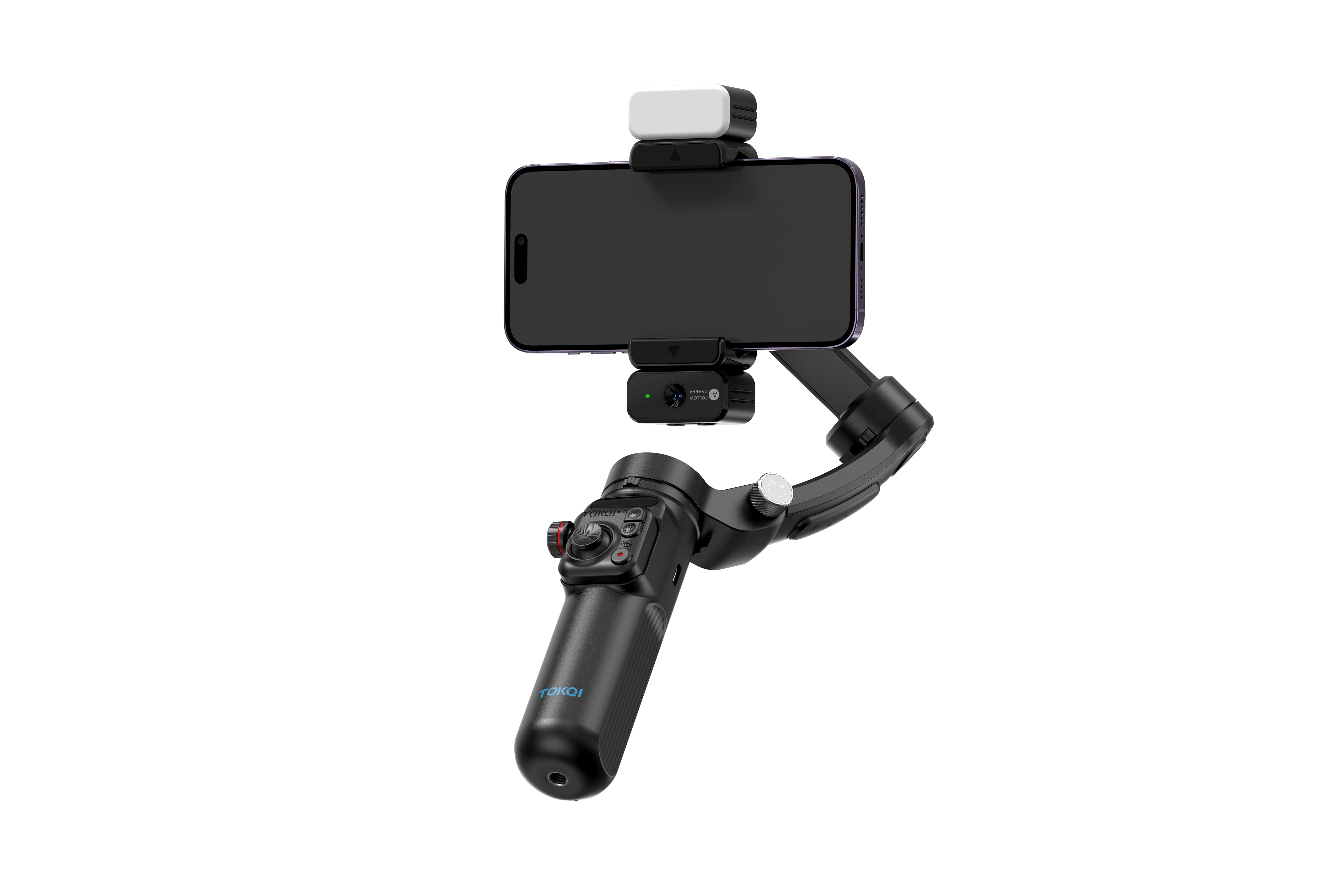 M03 Handheld Stabilizer Gimbal 3- Anti-Shake AI Face Tracking Lavalier Microphone Action Camera Fill Light