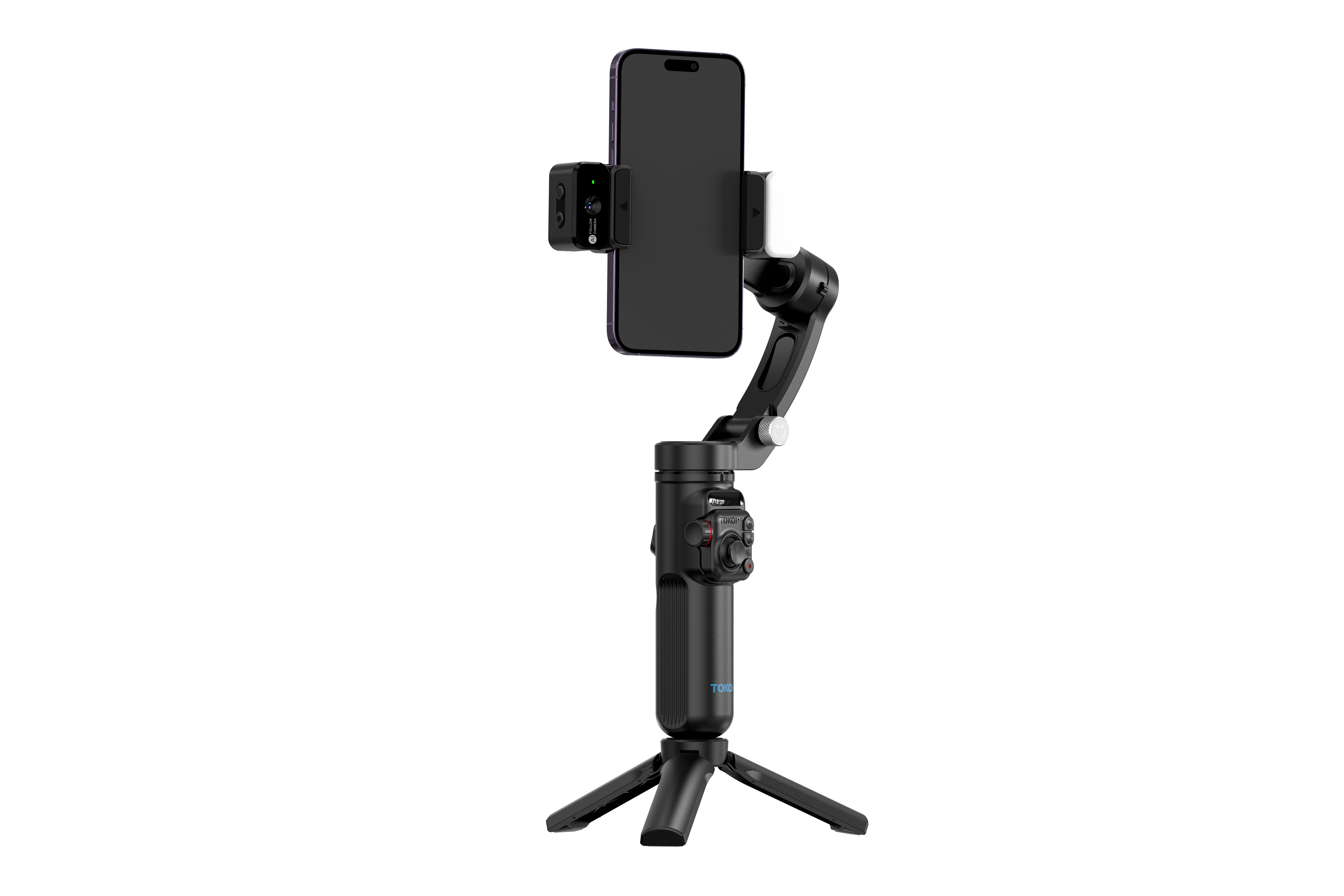 M03 Handheld Stabilizer Gimbal 3- Anti-Shake AI Face Tracking Lavalier Microphone Action Camera Fill Light