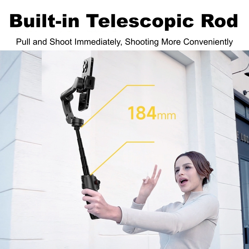 M06 AI 3-axis Handheld Stabilizer Gimbal Anti-Shake Face Tracking Lavalier Microphone