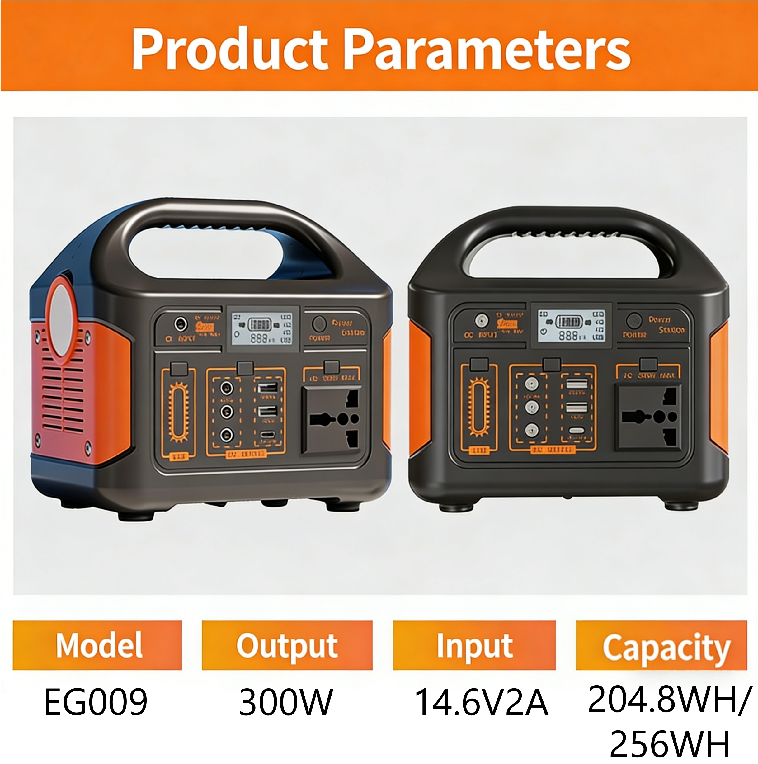 300W 256WH 110V Power Supply Pure Sine Wave Solar Portable Power Bank