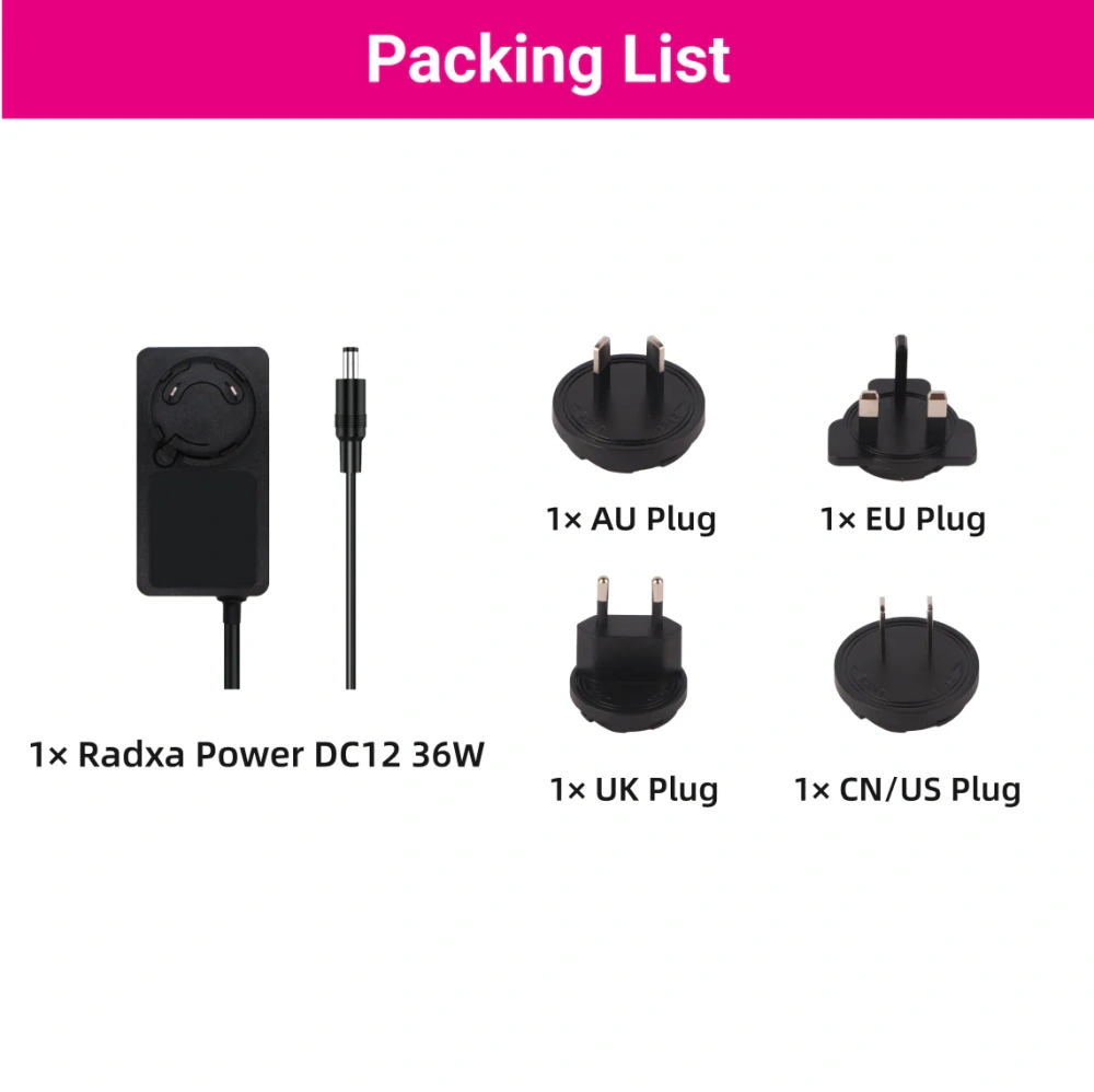 Radxa Power DC12 60W PD Fast Charger