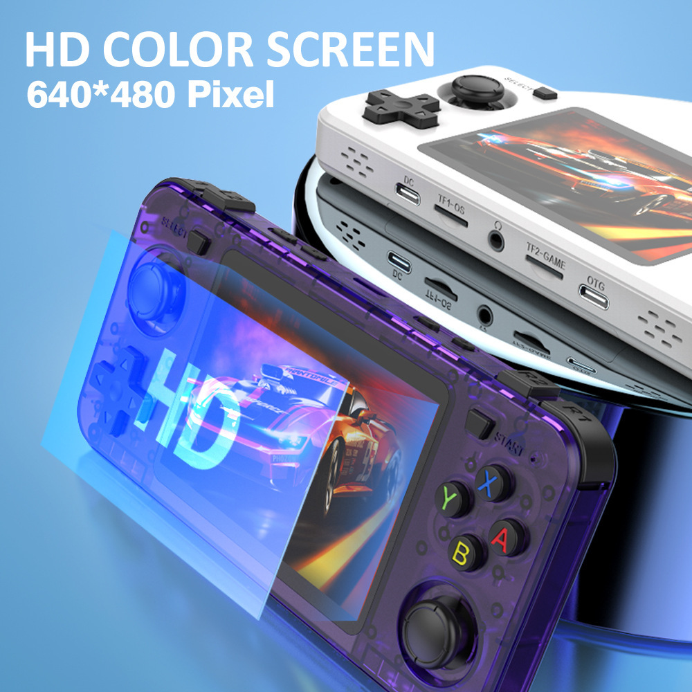 R36H Retro 64GB 3.5-Inch IPS Screen Handheld Game Console